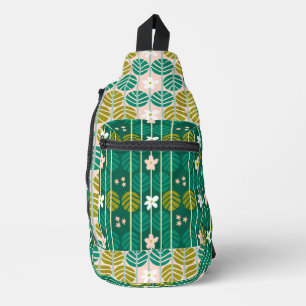 Sac À Bandoulière Modèle floral vert super retro boho Crossbody