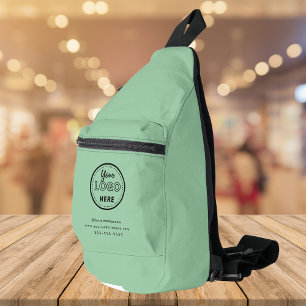 Sac À Bandoulière Monnaie verte minimaliste de logo de marque profes