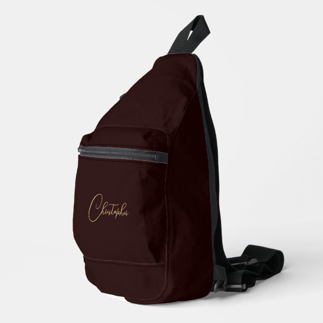Sac À Bandoulière Monogramme d'or Brown moderne Mens Femmes Enfants  (Coin droit)