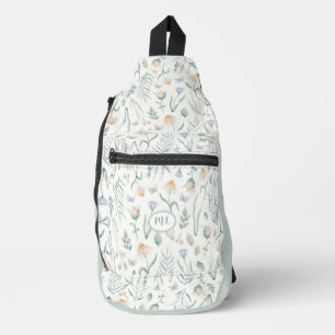 Sac À Bandoulière Monogramme Herbier Botanique Cottagecore Vintage