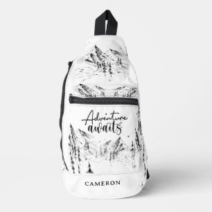Sac À Bandoulière Montagnes personnalisées Nature Aventure Attend