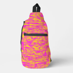 Sac À Bandoulière Motif Abstrait rose jaune orange