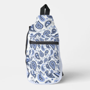 Sac À Bandoulière Motif Blue Paisley