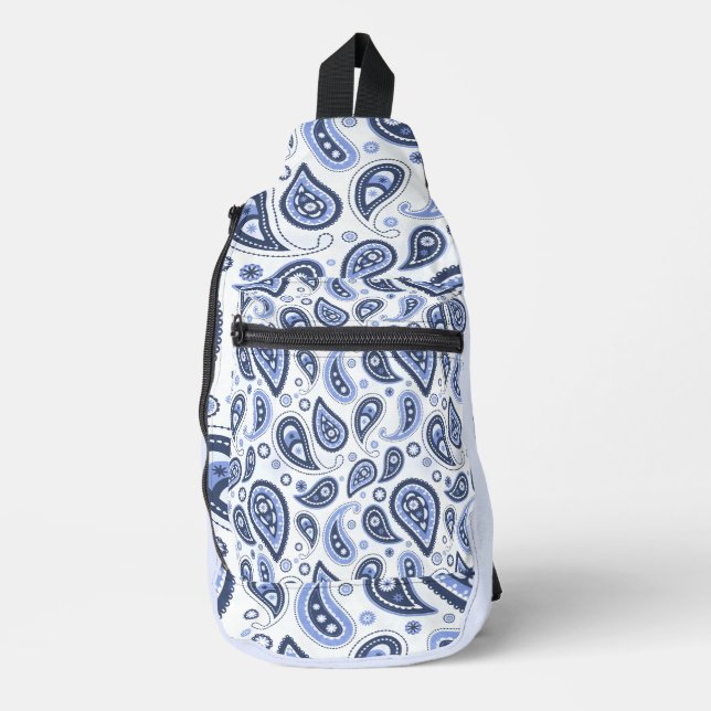 Sac À Bandoulière Motif Blue Paisley (Recto)