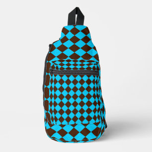 Sac À Bandoulière Motif Brown de contrôle du diamant bleu