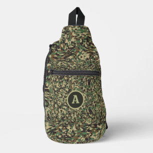 Sac À Bandoulière Motif camouflage vert personnalisé tendance Lettre
