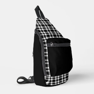 Sac À Bandoulière Motif carreaux noir blanc