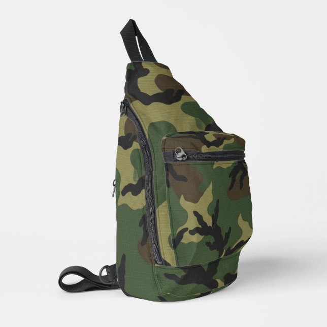 Sac À Bandoulière Motif de camouflage forestier militaire (Coin gauche)