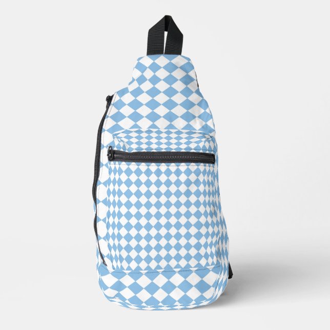 Sac À Bandoulière Motif de chèques bleu et blanc (Recto)