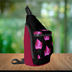 Sac À Bandoulière Motif de feuille d'érable rouge d'automne sur fond