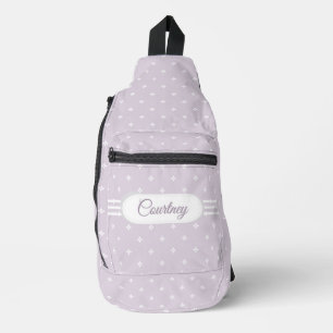 Sac À Bandoulière Motif de Flore Diamond sur Lilac Rose avec nom