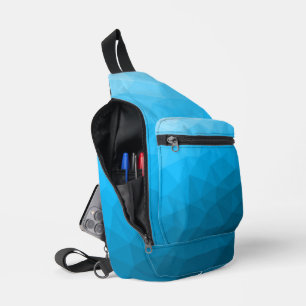 Sac À Bandoulière Motif de maillage géométrique dégradé cyan bleu