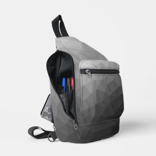 Sac À Bandoulière Motif de maillage géométrique dégradé gris