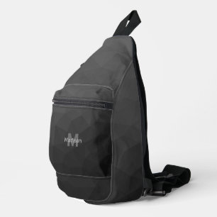 Sac À Bandoulière Motif de maillage géométrique gris foncé