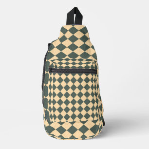 Sac À Bandoulière Motif diamant à carreaux jaune vert
