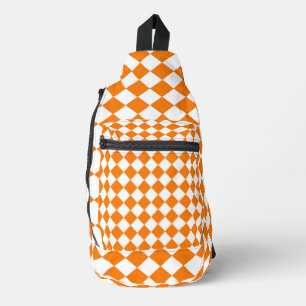 Sac À Bandoulière Motif diamant Orange White Checker