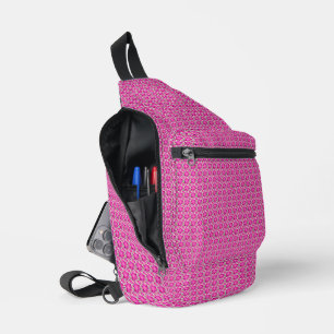 Sac À Bandoulière Motif floral rose chaud sans couture avec des pois