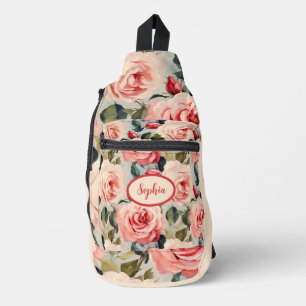 Sac À Bandoulière Motif Floral Roses Roses Roses Rose Et Rouge