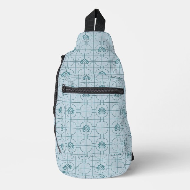 Sac À Bandoulière Motif géométrique Lotus Grid - Le Lotus Blanc (Recto)