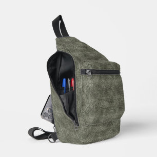 Sac À Bandoulière Motif gris Olive Denim