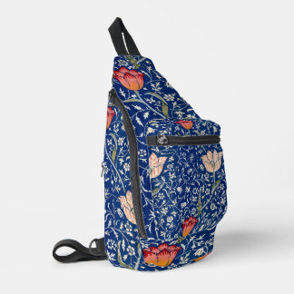 Sac À Bandoulière Motif Indigo Floral Tulipe Vintage William Morris