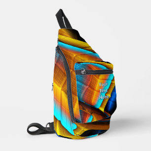 Sac À Bandoulière Motif métallisé bleu-or 33