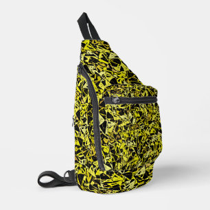 Sac À Bandoulière Motif Triangle Noir Jaune