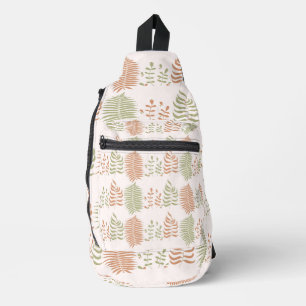 Sac À Bandoulière Motif Vintage de feuille vert rouge rétro