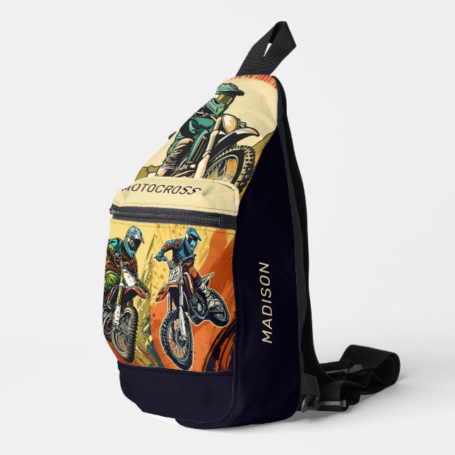 Sac À Bandoulière Motocross de nom personnalisé (Coin droit)