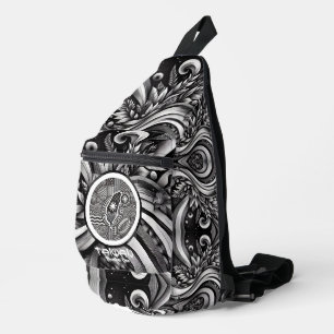 Sac À Bandoulière Nanomètre Botanique Plaid Géométrique Taïwan