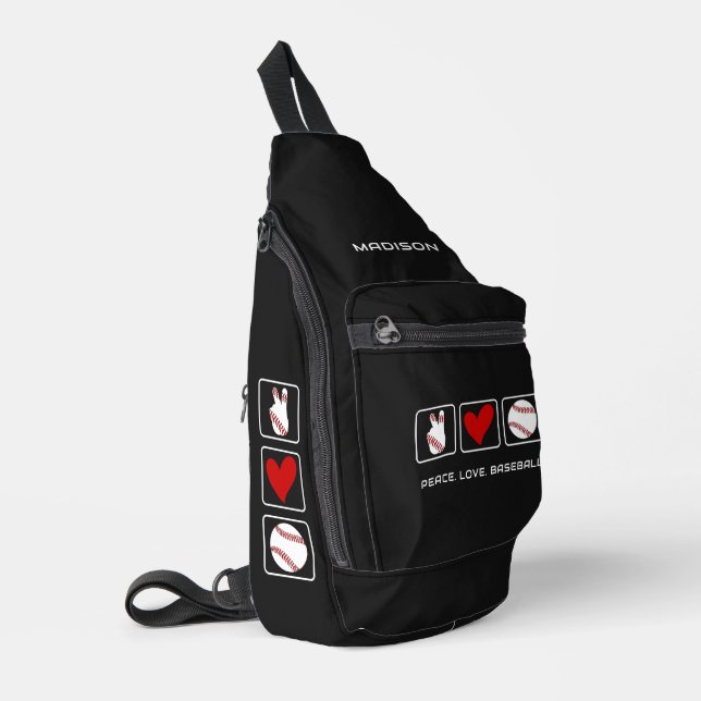 Sac À Bandoulière Nom personnalisé Baseball (Coin gauche)
