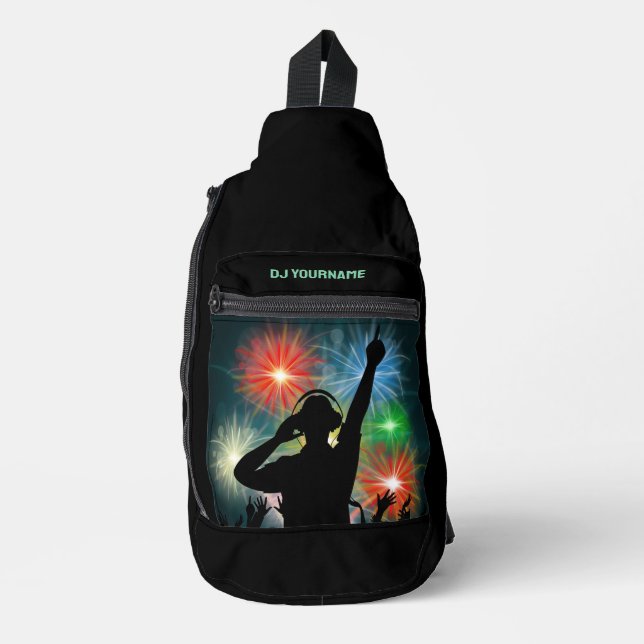 Sac À Bandoulière Nom personnalisé Music DJ (Recto)