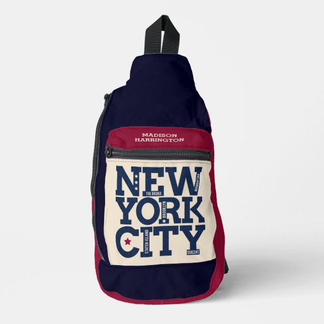 Sac À Bandoulière Nom personnalisé New York City (Recto)