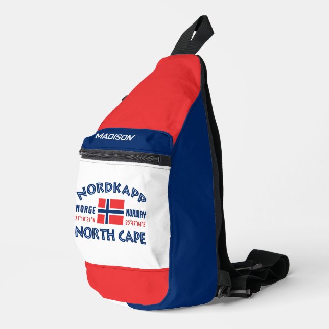 Sac À Bandoulière Nom personnalisé Nordkapp Norvège (Coin droit)