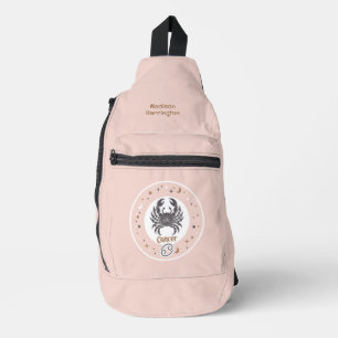 Sac À Bandoulière Nom personnalisé Signe du zodiaque Cancer