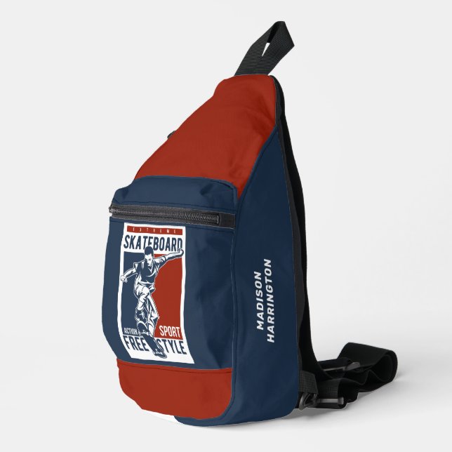 Sac À Bandoulière Nom personnalisé Skate (Coin droit)