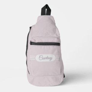 Sac À Bandoulière Nom sur la bande de style déco sur Pretty Blush Ro