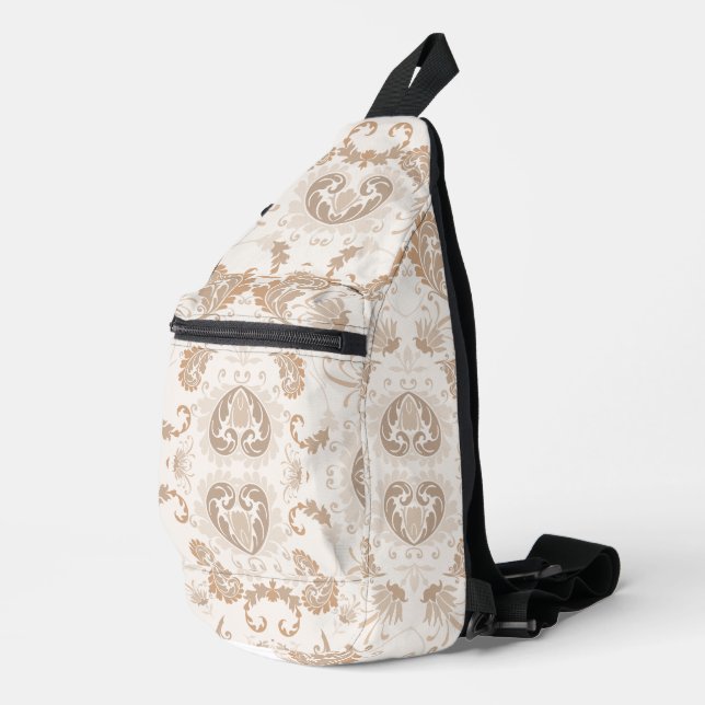 Sac À Bandoulière Paisley en beige esthétique moderne Tan Brown (Coin droit)