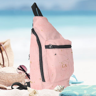 Sac À Bandoulière Pale rose minimaliste Golden Monogram Avion