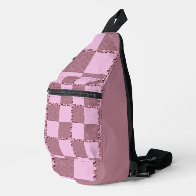 Sac À Bandoulière Pastel Pink Buffalo Check Plaid Motif mûr fille (Coin droit)