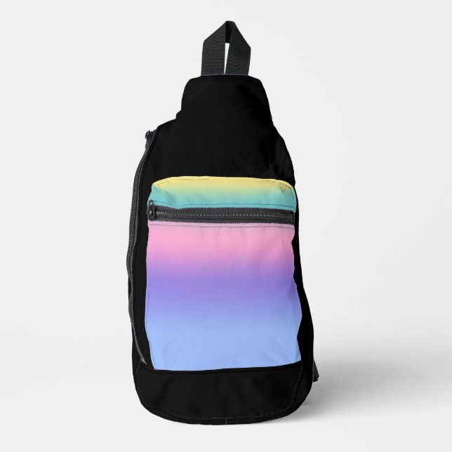 Sac À Bandoulière Pastel Rainbow Sky Aesthetic Ombre Gradient  (Recto)
