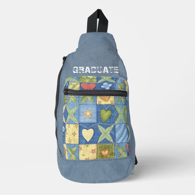 Sac À Bandoulière Patchwork Light Blue Denim Texture (Recto)