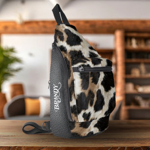 Sac À Bandoulière Pays Ouest Vachette et cuir imprimés