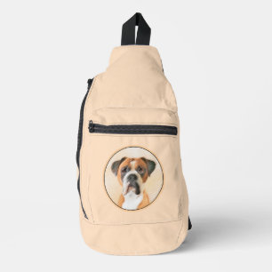 Sac À Bandoulière Peinture de chien Boxer Fauve Oreille non coupée A