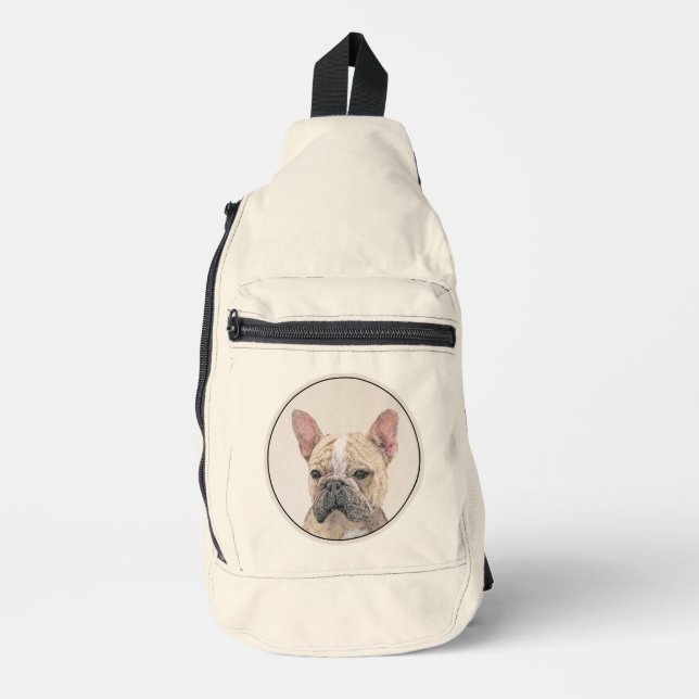 Sac À Bandoulière Peinture française de Bulldog Fawn mignonne art de (Recto)