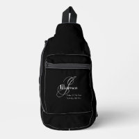 Père De Mariée Cadeau Élégant Monogramme Cool Noir