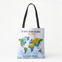 Sac à bandoulière personnalisé avec carte du monde