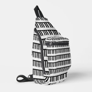 Sac À Bandoulière Piano noir et blanc Musicien Instrument