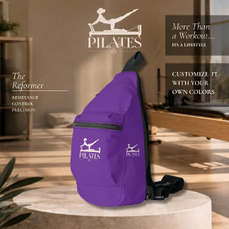 Sac À Bandoulière Pilates Reformer-Violet et Rose Pâle