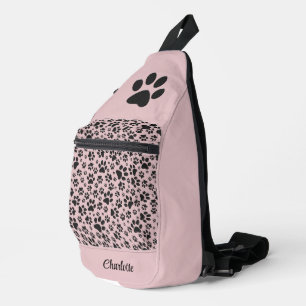 Sac À Bandoulière Poches de chien noir et blanc Pointe Polka sur la 